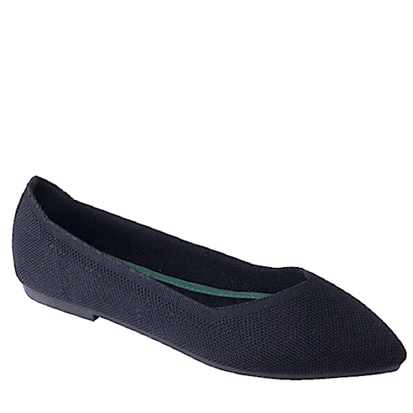 Italina Black Slip On Pointed Toe Fabric Comfort Casual Sneaker - Picture 3 of 6